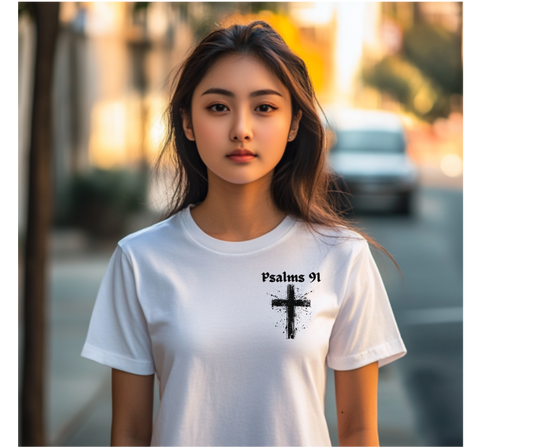 Psalm 91 with Cross Over Chest Black