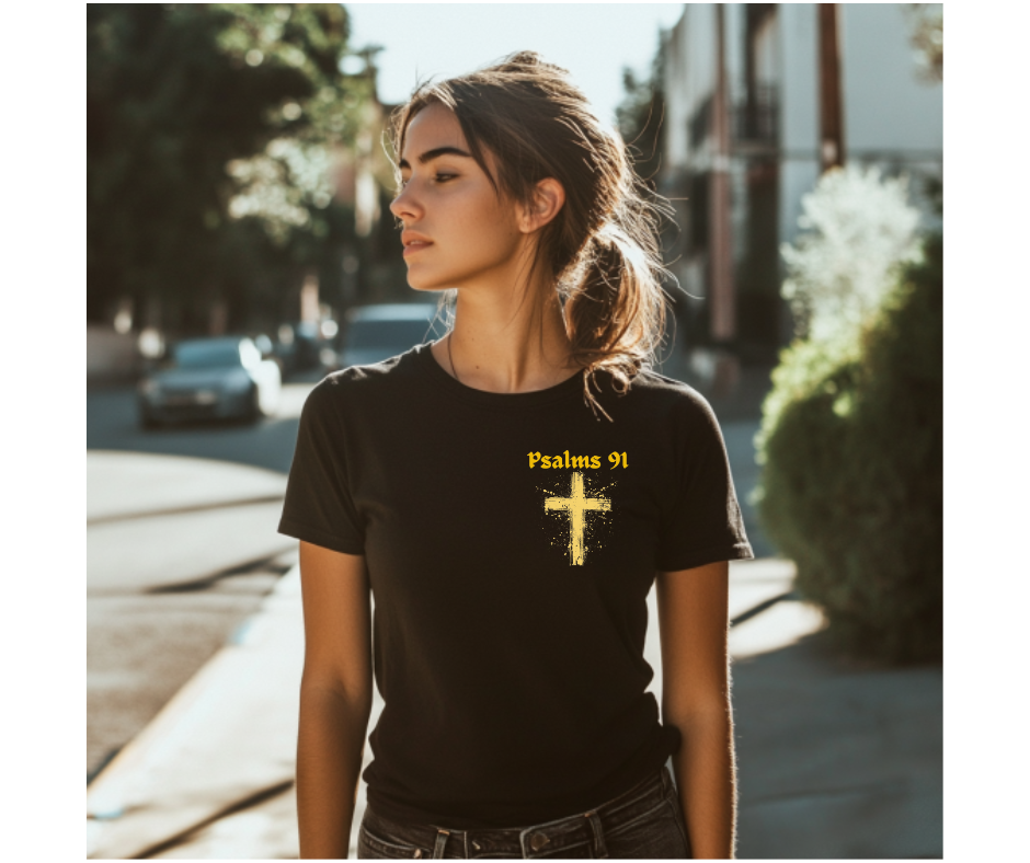 Psalm 91 Cross Over Chest Yellow