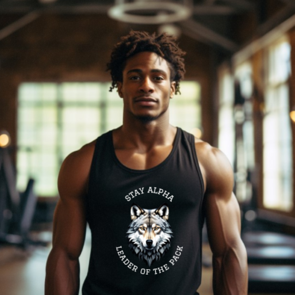 Men's black athletic tank top