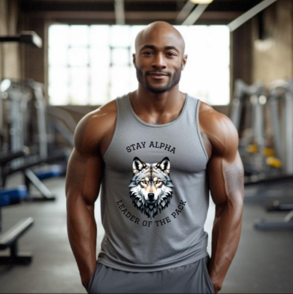 men light gray tank top