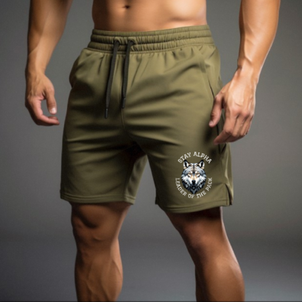 men's olive green workout shorts